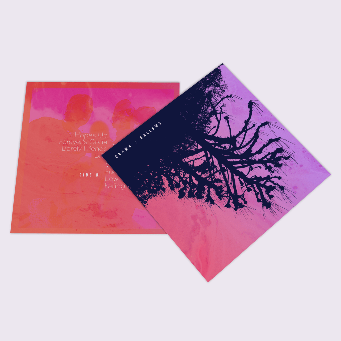 Front and back side view of DRAMA Gallows LP Vinyl