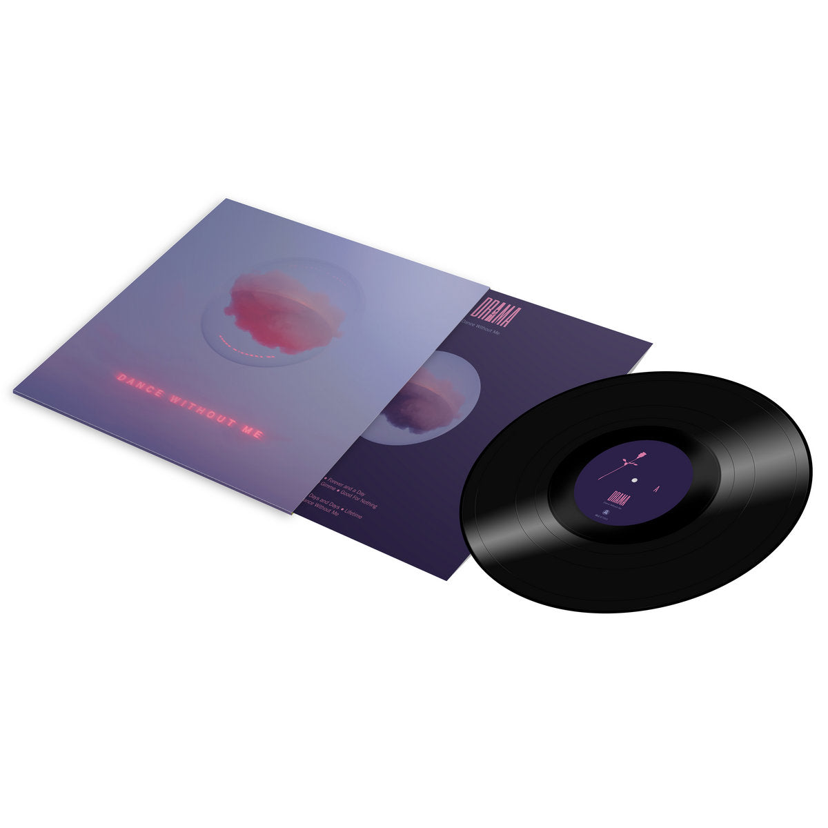 Front and inside view of DRAMA Dance Without Me Vinyl