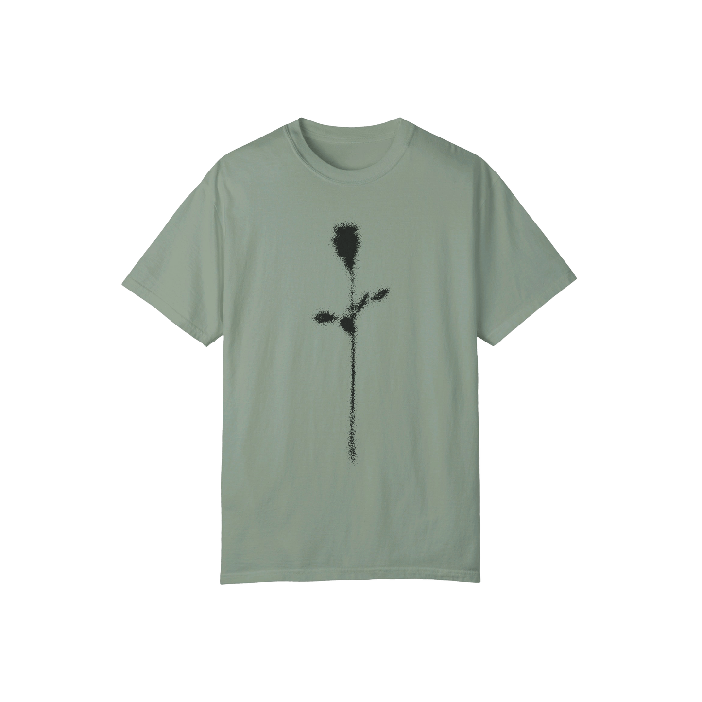 Front view of DRAMA Faded Rose Tee in bay