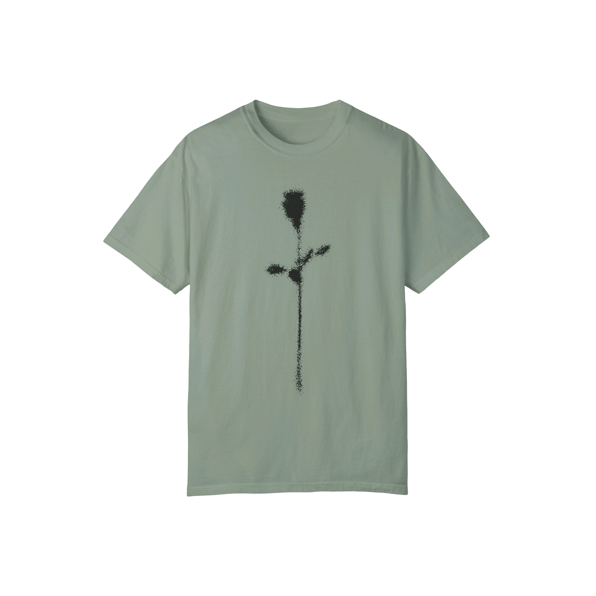 Front view of DRAMA Faded Rose Tee in bay