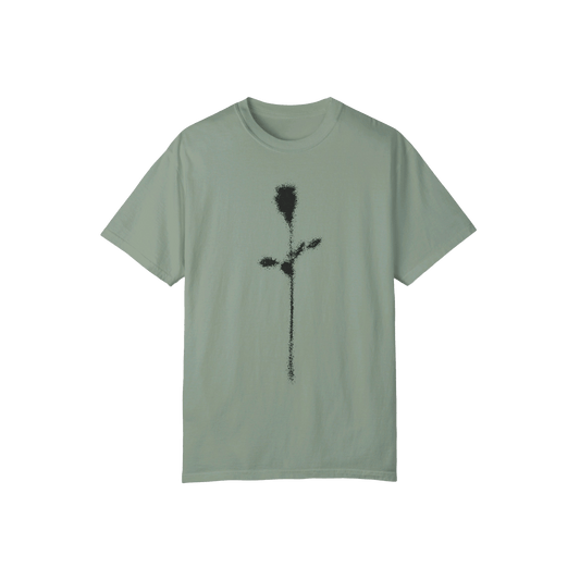 Front view of DRAMA Faded Rose Tee in bay