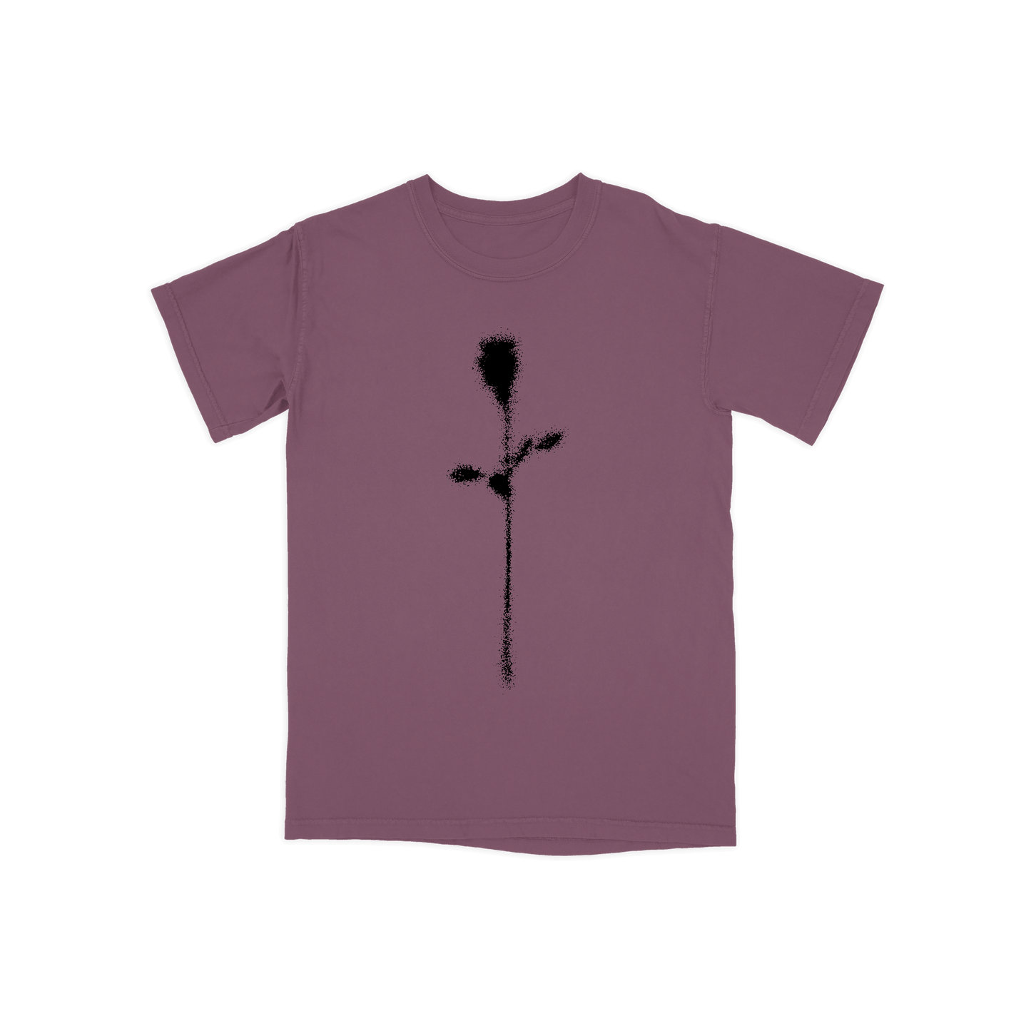 Front view of DRAMA Faded Rose Tee in berry