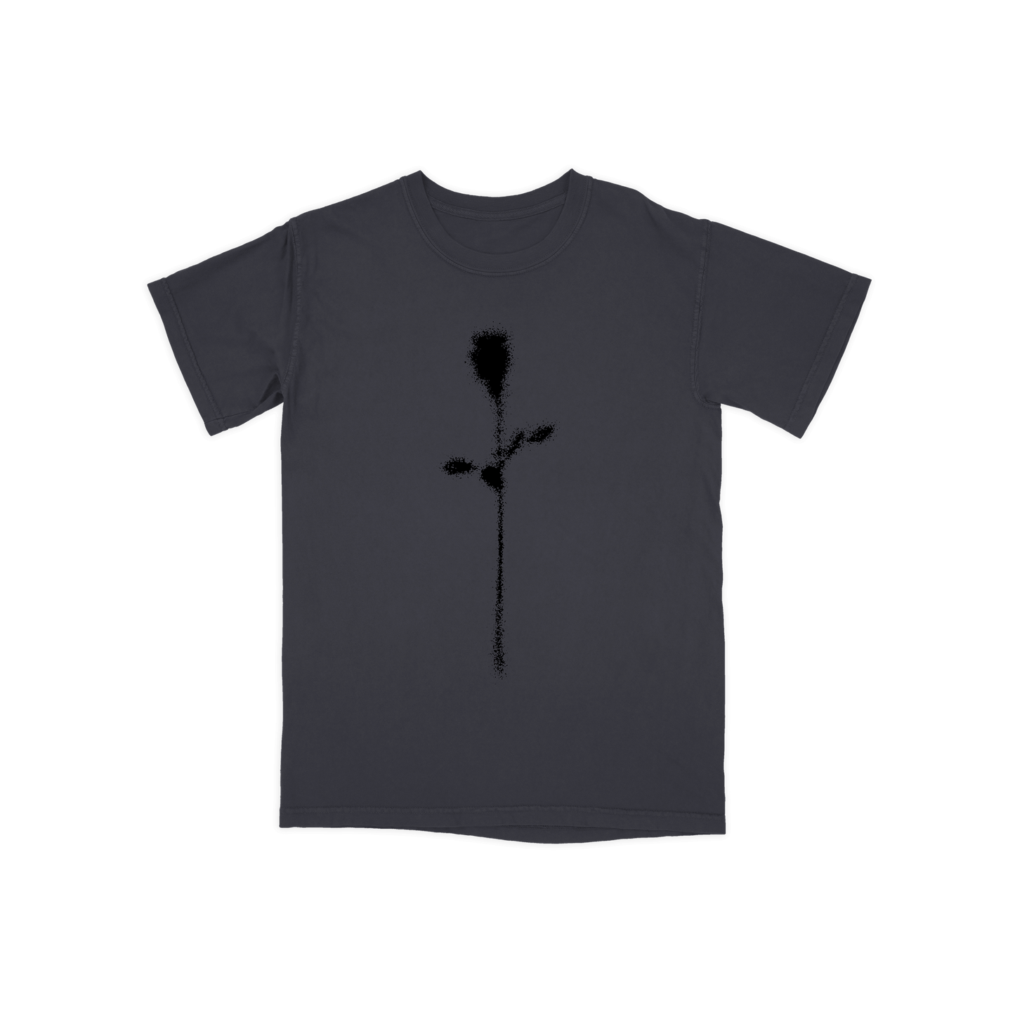 Front view of DRAMA Faded Rose Tee in Graphite
