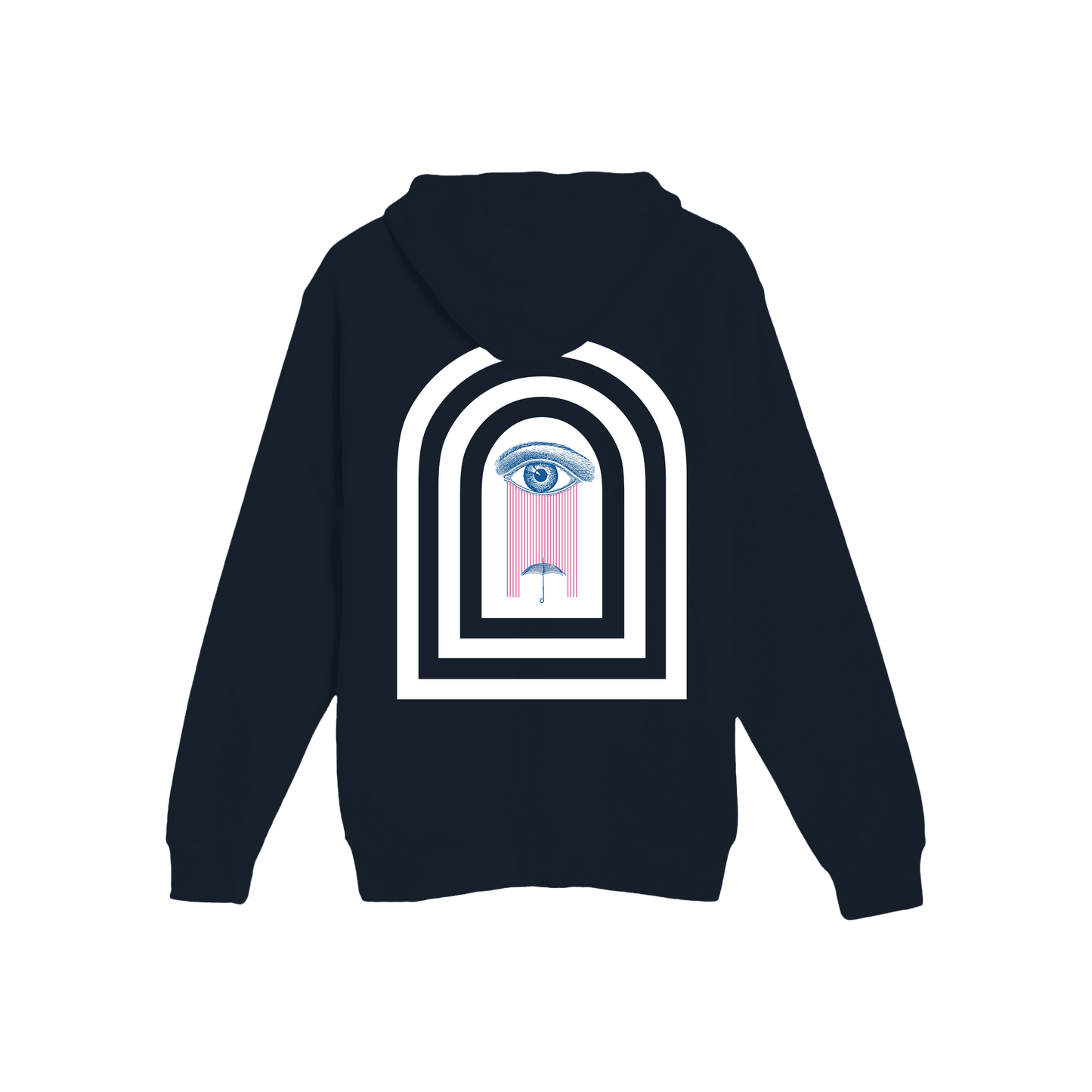 Backside of DRAMA Dark Rain Hoodie