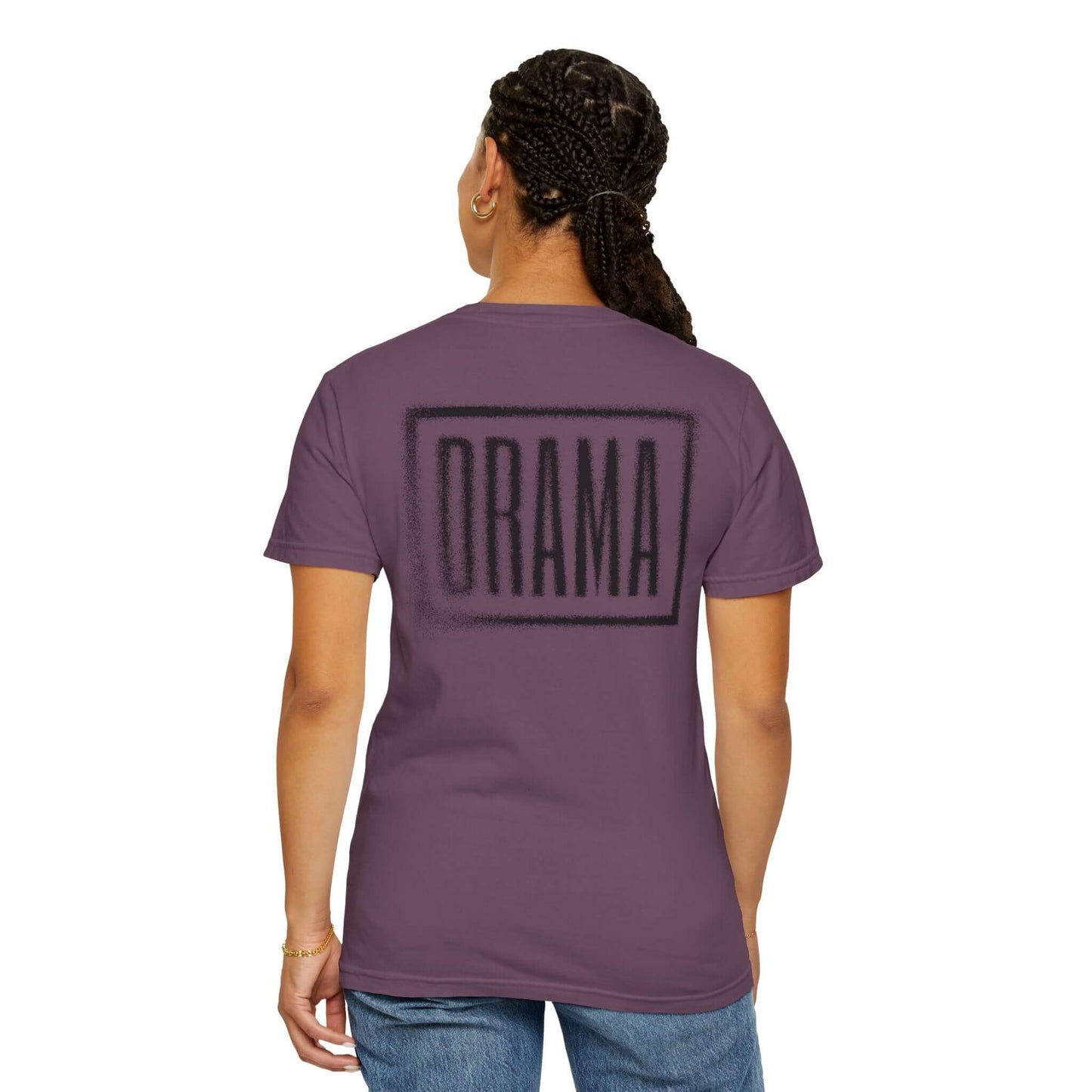 Back view of DRAMA Faded Rose Tee in berry