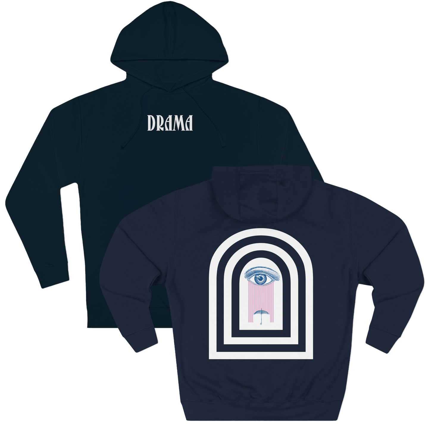 Front and Backside of DRAMA Dark Rain Hoodie