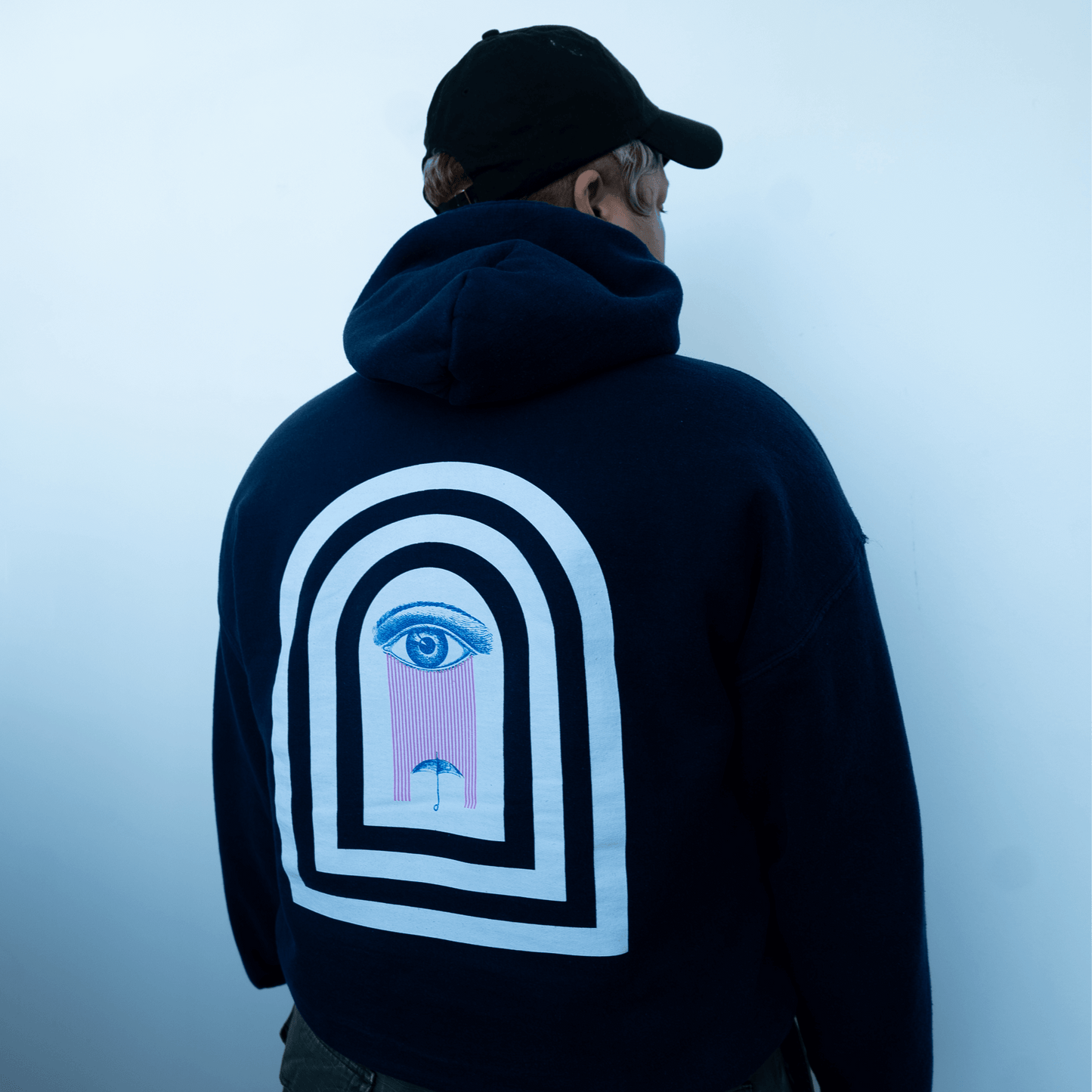 Via wearing DRAMA Dark Rain Hoodie