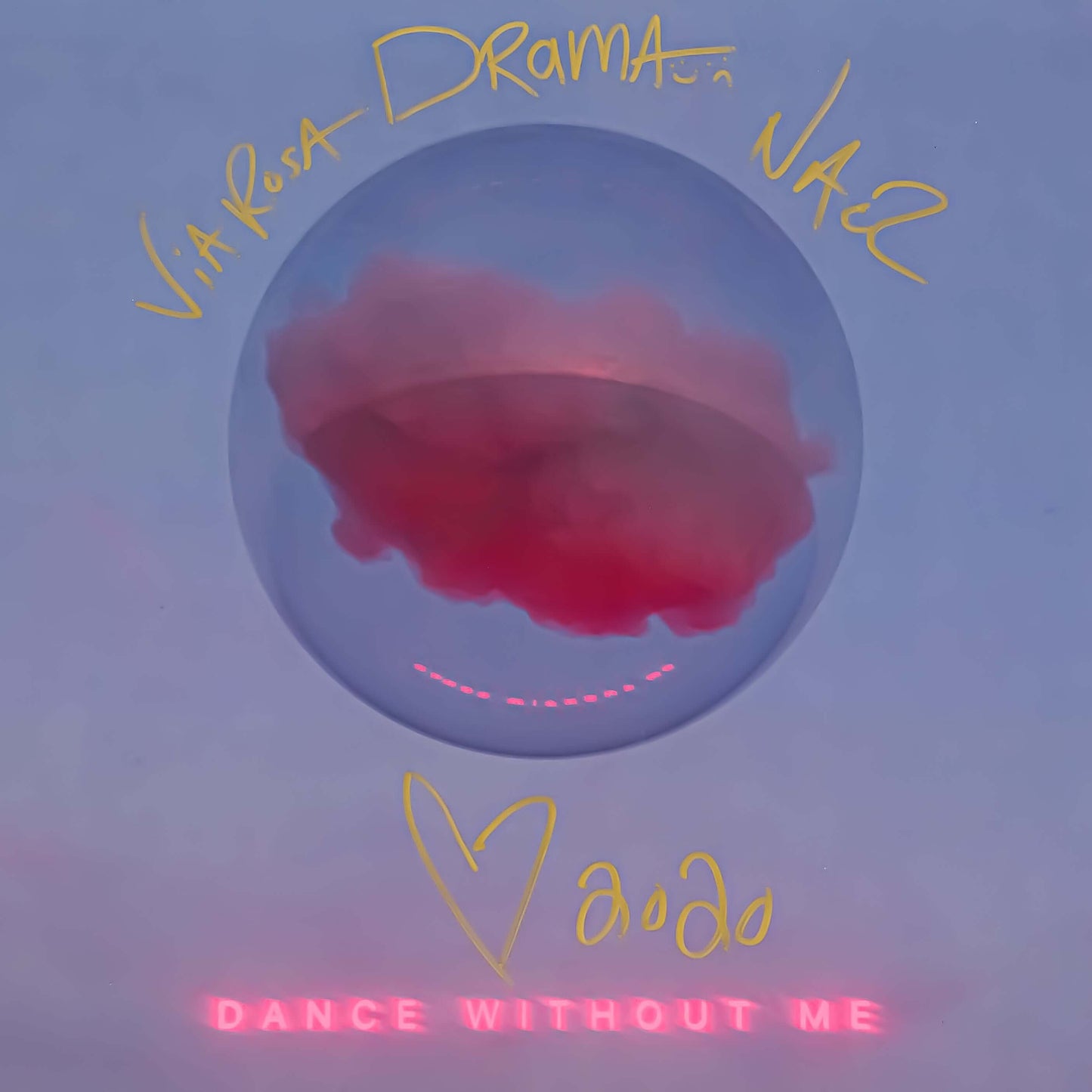 Front side view of signed copy of DRAMA Dance Without Me Vinyl